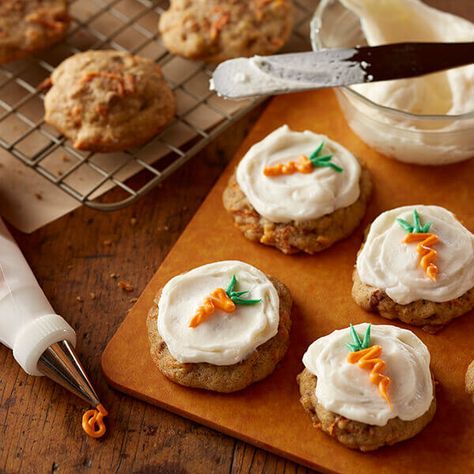 Carrot Cake Cookies Recipe, Cake Cookies Recipe, Candy Creations, Carrot Cookies, Dessert Cookies, Carrot Cake Cookies, Park House, Land O Lakes, Cookie Swap