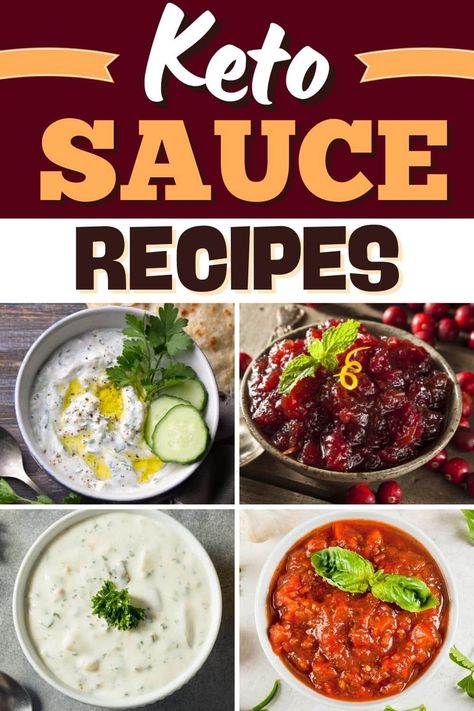 Try these keto sauce recipes to dress up your low-carb meals! From Alfredo to buffalo to teriyaki, there's a delicious sauce here for everyone Pork Loin Sauce, Asian Zing Sauce, Spicy Pasta Sauce, Keto Pizza Sauce, Low Calorie Sauces, Taco Sauce Recipes, Keto Sauce, Sauce For Vegetables, Low Carb Chili