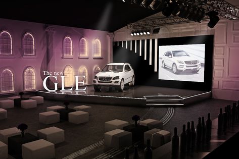 Mercedes Benz Stage on Behance Car Exhibition, Event Space Design, Car Display, Event Stage, Event Experience, Stage Set, Car Ads, Stage Design, Press Conference