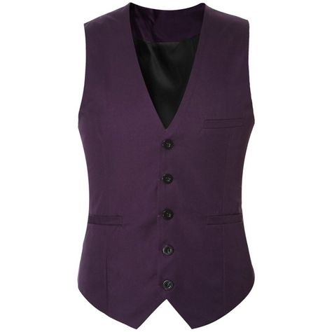 Purple XL Buckle Back Solid Color Single Breasted Vest For Men ($15) ❤ liked on Polyvore featuring men's fashion, men's clothing, men's outerwear, men's vests, mens vest outerwear, mens waistcoat vest, mens vest and mens purple vest Purple Vest Men, 80s Outfit Men, Rarity Cosplay, Waist Coat Men, Purple Waistcoat, Vest Outfits Men, Blackbird Singing, Purple Vest, Man Cosplay