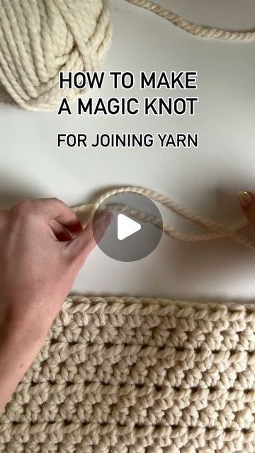 How To Attach New Yarn In Crochet, How To Tie Yarn Ends Together, How To Join Two Pieces Of Yarn, Crochet Changing Colors Joining Yarn, How To Tie Off Crochet End, Magic Knot For Joining Yarn, Magic Loop Crochet, First Crochet Project, Crochet Knot