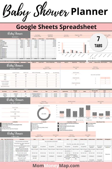 google spreadsheet budget template free Baby Shower Planner Printable Free, Baby Shower Checklist Planners, Baby Shower Agenda, Baby Shower Itinerary, Free Printable Party Planner, Kids Birthday Party Planner, Spreadsheet Budget, Party Planner Template, Spreadsheet Design