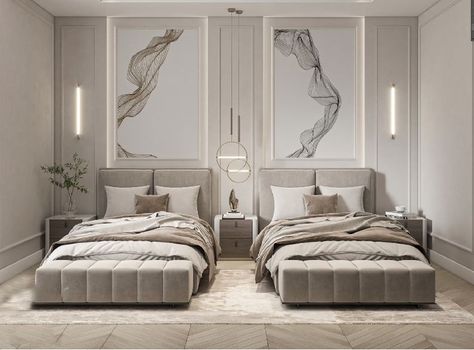 Modern Guest Bedroom, Luxury Kids Bedroom, Guest Bedroom Design, Modern Bedroom Interior, Kids Interior Room, Luxury Bedroom Master, Classic Bedroom, Bedroom Bed Design, Luxury Rooms