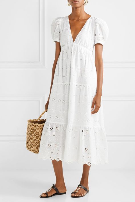 White Eyelet Midi Dress Eyelet Midi Dress, Eyelet Dress, White Eyelet, Mode Inspo, Cotton Voile, Everyday Style, Net A Porter, Look Fashion, Cotton Dresses