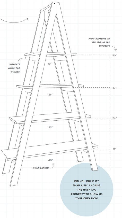 How To Build A Ladder Shelf, Ladder Planter Diy, Diy A Frame Plant Stand, A Frame Plant Stand Diy, A Frame Ladder Shelf Diy, A Frame Shelf Diy, A Frame Shelf Plans, Building A Plant Stand, Triangle Plant Stand