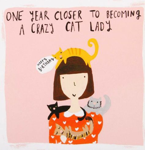 Crazy Cat Lady Humor, Cat Lady Birthday, Diy Birthday Invitations, Hallowen Ideas, Birthday Card Drawing, Birthday Illustration, Art Magic, Birthday Wishes And Images, Happy Birthday Pictures