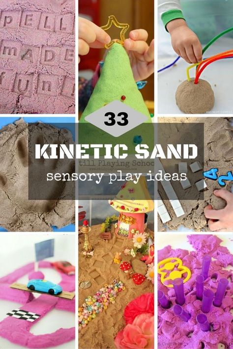 Best Toys 4 Toddlers - 33 Kinetic sand play ideas for kids to explore and use for playful learning. Sand Play Ideas, Play Ideas For Kids, Invitations To Play, Sensory Activities For Kids, Preschool Sensory, Sensory Play Ideas, Playful Learning, Sensory Ideas, Learning For Kids