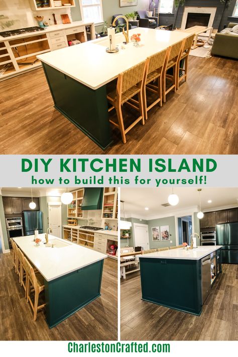 DIY kitchen island - Charleston Crafted Sewing Table Kitchen Island, Diy Wooden Kitchen Island, Diy Kitchen Island With Dishwasher, Diy Kitchen Island Bar, Farmhouse Kitchen Island Diy, Diy Kitchen Peninsula With Seating, Diy Kitchen Island With Sink, How To Build A Kitchen Island, Island Kitchen Diy