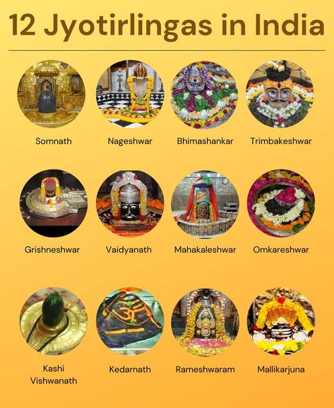 Spread across the country, Jyotirlingas are visited by devotees and travelers from different parts of the world. From planning to organizing your trip, this 12 Jyotirlinga list can be super helpful. Jyotirlinga Images, 12 Jyotirling Lord Shiva Images, 12 Jyotirling, 12 Jyotirlinga, Ancient Wisdom Quotes, Goddess Spirituality, Ancient Drawings, Hd Dark Wallpapers, Indian History Facts