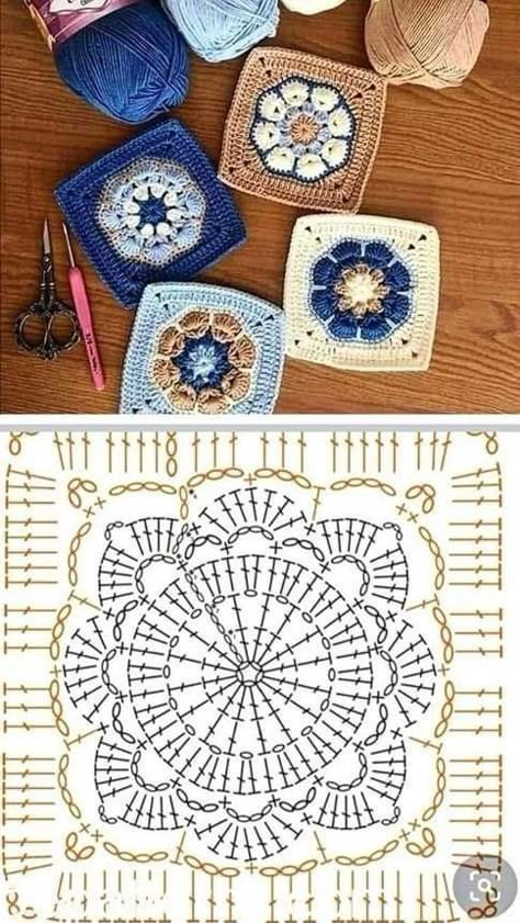 Free Crochet Patterns In English, Granny Square Diagram Pattern, Granny Square Crochet Pattern Granny Square Crochet Pattern Diagram, Crochet Granny Square Chart, Grammy Square Crochet, Grandma Square Crochet Pattern, Granny Square Crochet Pattern Diagram, One Color Granny Square, Pretty Granny Squares