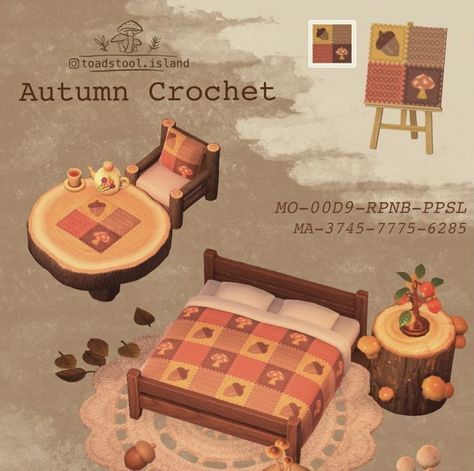 Cottagecore Animal Crossing, Autumn Crochet, Acnh Cottagecore, Fall Quilt, Ac New Leaf, Animal Crossing Memes, Animal Crossing Guide, Animal Crossing Wild World, Animal Crossing Qr Codes Clothes