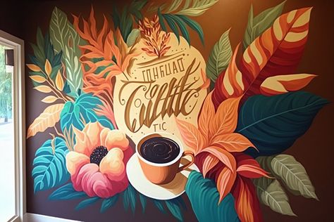 Coffee Mural Ideas Shop Mural Ideas, Coffee Mural, Coffee Shop Wall Art, Shop Mural, Coffee Shop Wall, Mural Ideas, Shop Wall Art, Shop Wall, Coffee Beans