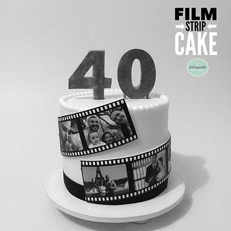 40 Birthday Cake, 40th Birthday Cakes For Men, Film Cake, 40th Cake, Movie Cakes, Cake Frame, 80 Birthday Cake, Dad Birthday Cakes, 60th Birthday Cakes