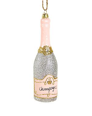 Rue La La — Up to 50% Off The Christmas Decoration Shop: Ornaments, Trees, & Indoor Decor Glitter Champagne Bottles, Heirloom Ornaments, Glitter Champagne, Cody Foster, Glitter Ornaments, Silver Ornaments, Champagne Bottles, Champagne Bottle, Holiday Decor Christmas