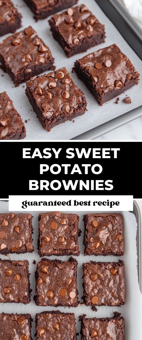 Image for Easy Sweet Potato Brownies Dessert Night, Potato Brownies, Easy Sweet Potato, Sweet Potato Brownies, Gluten Free Bakery, Peanut Butter Honey, Hidden Veggies, Homemade Snacks, Sweet Potato Recipes