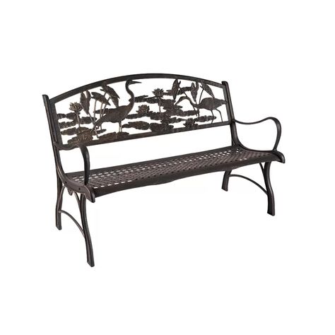 Rosecliff Heights Lentini Horse Cast Iron Park Bench | Wayfair Bear Bench, Metal Outdoor Bench, Cast Iron Garden Bench, Painted Highlights, Cast Iron Bench, Hand Painted Highlights, Wooden Garden Benches, Living Room Decor Furniture, Forest Scenery