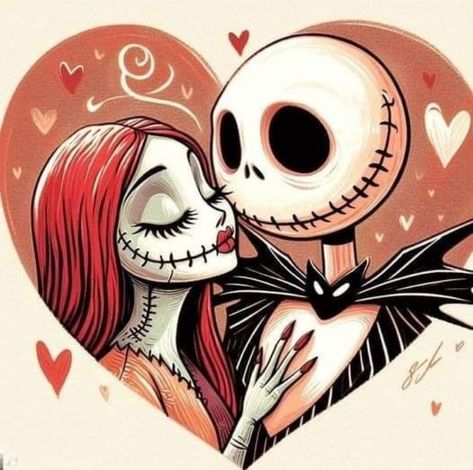 Jack And Sally Drawings, Nightmare Before Christmas Drawings Easy, Jack And Sally Drawing, Jack N Sally, Jack And Sally Tattoo, Drawing Zombie, Jack Skellington Drawing, Horror Clipart, Matching Tattoos For Couples