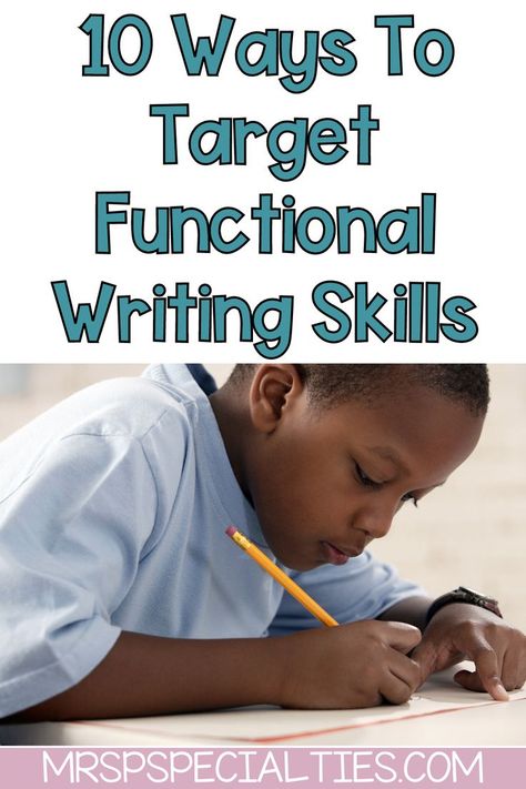 Students in special education classes need direct instruction on functional writing skills to use in the community, for social situations and for personal use. Add these 10 ideas for functional writing lessons to help students build better life skills across all settings. Click to read the easy to implement activiites now. Life Skills Lessons, Direct Instruction, Writing Instruction, Resource Room, Special Education Resources, Visual Learners, Writing Lessons, Student Teaching, Reading Activities