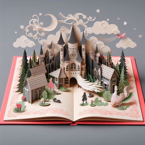 3d Book Sculpture, Pop Up Book Illustration, Construction Paper Art, Pop Up Books, Popup Book, Pop Up Design, Crafts Book, Harry Potter Pop, 3d Book