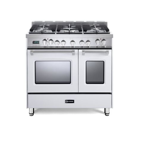 Verona Prestige 36" 4.9 cu ft. Freestanding Dual Fuel Range | Wayfair White Cooktop, Mountain Drive, Double Oven Range, Dual Oven, Dual Fuel Ranges, 5 Elements, Gas Oven, Oven Range, Gas Burners