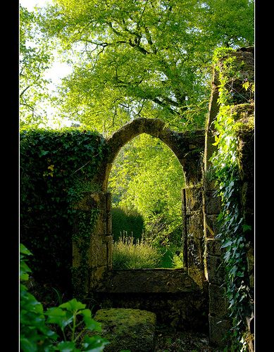 Doorway to the secret garden. | Flickr - Photo Sharing! Stone Arch, Secret Gardens, The Secret Garden, France Photos, Enchanted Garden, Secret Places, Garden Gates, Garden Room, Dream Garden