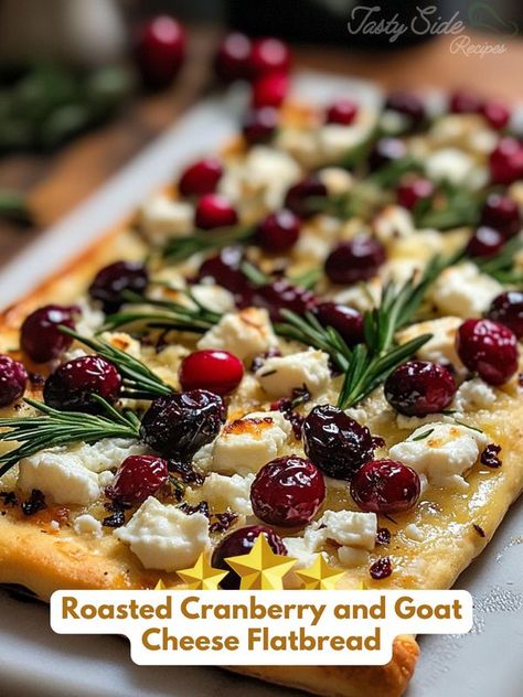 Roasted Cranberry Goat Cheese Flat Bread, Goat Cheese Flatbread, Christmas Breakfasts, Cheese Flatbread Recipes, Cranberry Goat Cheese, Goats Cheese Flatbread, Goat Cheese Appetizer, Cheese Flatbread, Flatbread Recipe