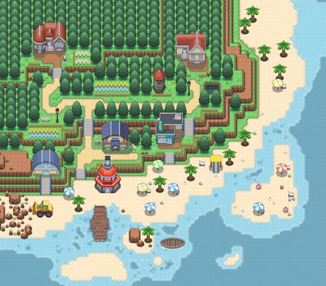 Pokemon Maps, Pokemon Towns, Pokemon Dungeon, Male Protagonist, Pokemon Rpg, Pokemon Pixel, Village Map, Pokemon Game, Pokemon Backgrounds