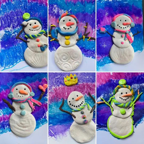 Clay Projects Kids, Crayola Model Magic, Winter Art Lesson, Kindergarten Art Projects, Middle School Art Projects, Model Magic, 2nd Grade Art, Winter Art Projects, Snow People