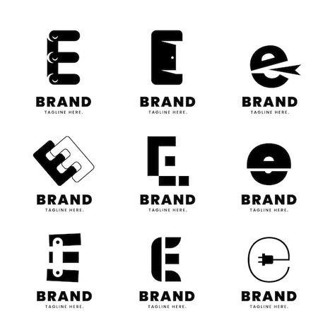 Alphabetical letter e logo collection | Free Vector #Freepik #freevector #e-logo #flat-logo #e #letter-e Letter E Logo, Technology Logo Design, Edge Logo, Graphic Design Styles, Fitness Logo Design, Lettering Alphabet Fonts, Pool Bar, Letter Logo Design, Letter E