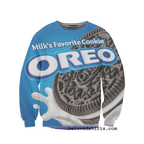 Oreo Sweatshirt Food Shirt, Print Sweater, Oreo Cookies, Favorite Cookies, Funny Sweatshirts, Printed Sweater, Print Pullover, Unisex Shirts, Shirt Pattern