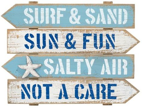 Beach Wood Arrow Signs as Wall Decor... pointing to your most favorite place in the world. Featured on Completely Coastal. Beach Signs Wooden, Arrow Wood Sign, Ideas For Bathroom, Nautical Wall Decor, Tropical Home Decor, Beach Wood, Arrow Signs, Beach Cottage Decor, Beach Wall Decor