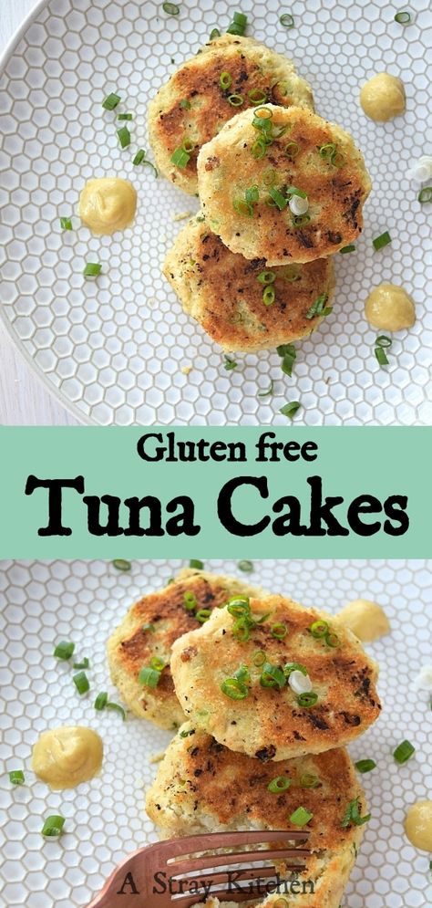 Gluten Free Fish Recipes, Tuna Cakes Recipe, Tuna Fish Cakes, Fish Cakes Recipe, Gluten Free Fish, Tuna Patties, Tuna Cakes, Potato Patties, Gluten Free Potatoes