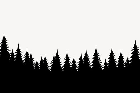 Pine Forest Silhouette, Silohette Artwork Easy, Tattoo Satanic, Treeline Silhouette, Forest Border, Tree Vector Png, Forest Black And White, Silhouette Forest, Diwali Banner