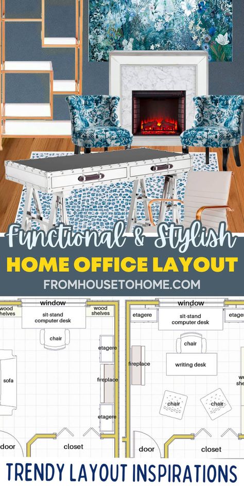 Functional and stylish home office layout showcasing trendy inspirations for home office layouts. Home Building Binder, Building Binder, Decorating Ideas For The Home Bedroom, Home Office Layout Ideas, Blue Home Offices, Office Layout Ideas, Office Layouts, Home Office Layouts, Office Paint Colors