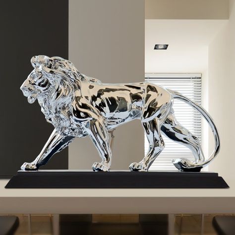 African ferocious Lion Sculpture Statue Silver domineering animal lion home furnishings decoration Aigle Royal, Swarovski Crystal Figurines, Lion Canvas, Crystal Figurines, Elegant Home Decor, Crystal Art, Sculptures & Statues, Animal Sculptures, Glass Sculpture