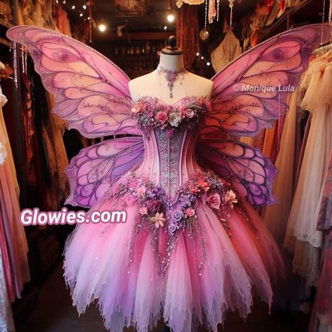 Enchanted Outfits Fairytale, Hot Pink Fairy Costume, Flower Fairy Costume Women, Barbie Fairy Costume, Fairy Dress Diy, Fairy Dress Pink, Butterfly Barbie, Pink Fairy Costume, Fairy Costume Ideas