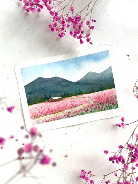 Spring Watercolor Painting, Painting Techniques Art, Paint Board, Spring Watercolor, Watercolor Spring, Small Drawings, Watercolor Sketchbook, Watercolor Painting Techniques, Watercolor Wall Art