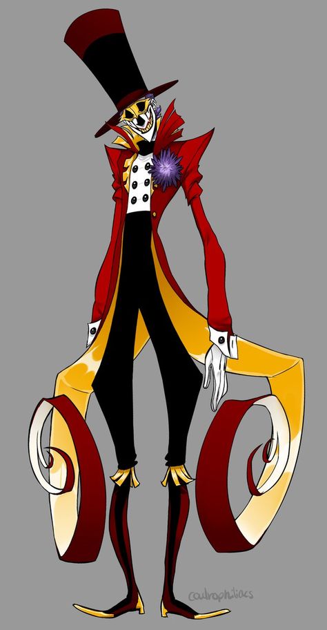 Evil Clown Character Design, Circus Oc Art Male, Clown Design Character, Ringleader Character Design, Ring Master Character Design, Character Design Magician, Ringmaster Character Design, Ringleader Oc, Ringmaster Art