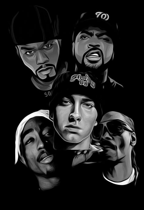 Raperos de los 2000 Eminem Tupac, Ice Cube Rapper, 50 Cent And Eminem, Hop Tattoo, Tupac Wallpaper, One Year Pictures, Eminem Wallpapers, Pink And Purple Wallpaper, Hip Hop Artwork