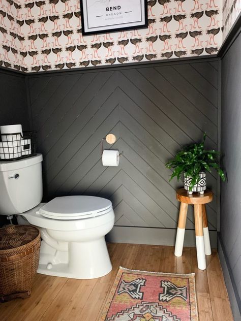 Funky Half Bathroom Ideas, Tiny Master Bath, Tiny Half Bath, Half Bath Decor, Small Half Bath, Master Bath And Closet, Half Bathroom Decor, Closet Addition, Small Bathroom Renovation