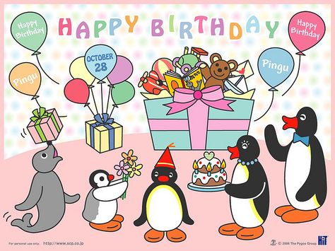 sign Pingu Video, Fest Decor, Pingu Penguin, Pingu Pingu, Analytics Design, Happy Penguin, Noot Noot, Penguin Birthday, Cartoon Painting