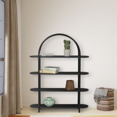 Arched Shelving Unit, Arch Shelving, Decorative Shelves, Shelves For Storage, Colour Making, Storage Furniture Living Room, Black Shelves, Modern Addition, Arch Design