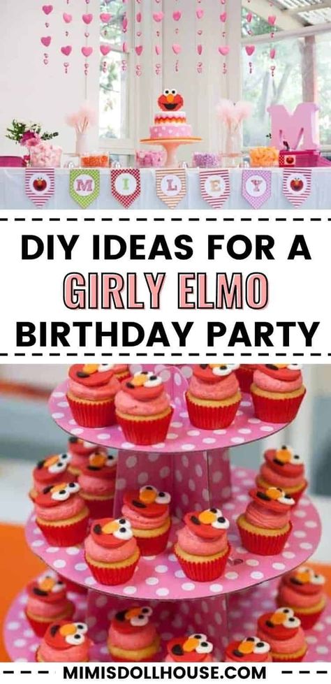 Ideas for a girly Elmo party. Looking for Elmo party ideas for girls? If your little girl loves all things Elmo, why not plan her an adorable and girly Elmo birthday? With pinks and pastels, you can turn that cute little red monster into an amazing party fit for a princess! Pink Elmo Birthday Party, Elmo 2nd Birthday Party Girl, Elmo First Birthday Party Girl, Elmos World Birthday Party Girl, Elmo And Abby Birthday Party Girl, Elmo Second Birthday Girl, Elmo Birthday Party Girl, Elmo Smash Cake Girl, Elmo Invitations Pink