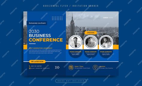 Premium Vector | Business conference or webinar horizontal flyer and invitation banner Webinar Invitation Design, Webinar Invitation, Business Conference, Brand Management, Medical Illustration, About Business, Editorial Design, Invitation Design, Premium Vector