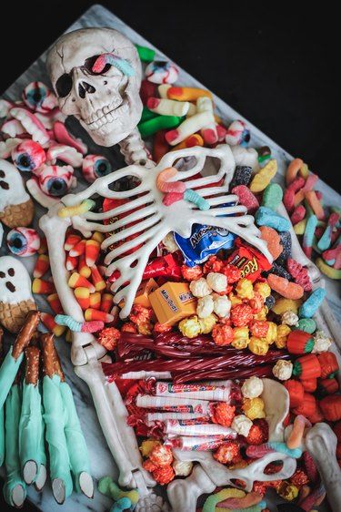 Halloween In July, Birthday Foods, Summerween Party, Skeleton Horror, Skeleton Party, Halloween Glam, Horror Props, Party Platter, Halloween Party Snacks