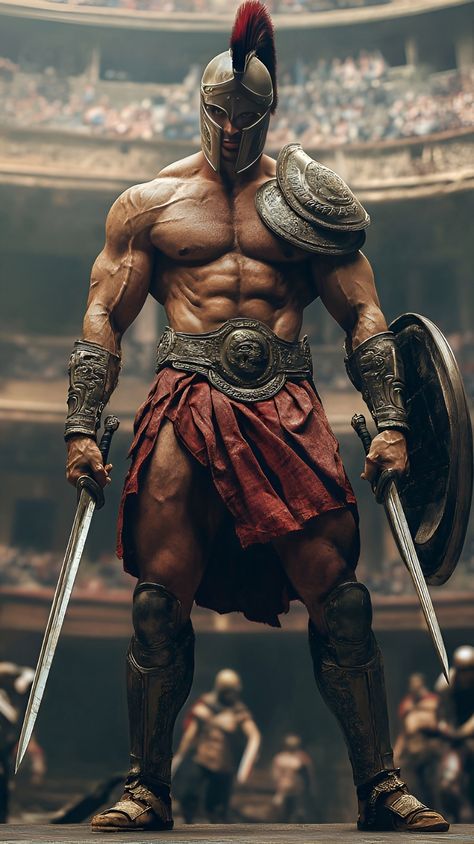 Muscular Warrior, Sparta Warrior, Roman Gladiators, Lion Art Tattoo, Greek Soldier, Warriors Pictures, Zeus Tattoo, Become A Better Person, Spartan Tattoo