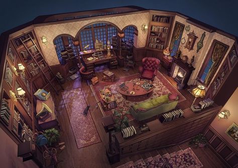 Living Room Concept Art, Scientist Bedroom, Fantasy Living Room, Fantasy Study, Time Travel Machine, Interior Concept Art, Secret Lair, Fantasy Rooms, Building Concept