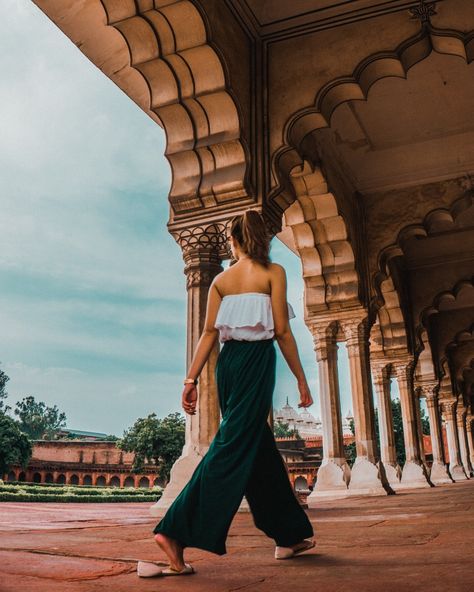 RED FORT, AGRA, INDIA #INDIA #AGRA #REDFORTAGRA  #FORT #REDFORT #TRAVELPHOTO #INCREDIBLEINDIA #GIRLTRAVEL #WANDER #TRAVELLUST #TRAVEL_LUST #INDIA_GRAM #INDIA_UNDISCOVERED Red Fort Photography Poses, Red Fort Photography, Red Fort Agra, Delhi Travel, India Trip, Maybelline Lipstick, Travel Pose, Temple Photography, Travel Infographic