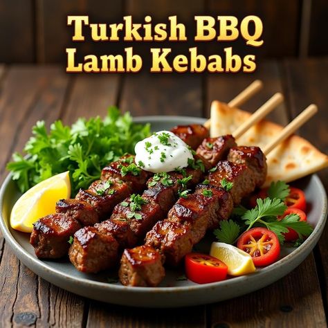 Craving something delicious? Try Turkish BBQ Lamb Kebabs! 🍽️ This easy recipe will have you cooking like a pro in no time. Check it out! Turkish Lamb Kebab Recipes, Lamb Kebab Recipes, Turkish Lamb Recipes, Lamb Kebab, Turkish Lamb, Bbq Lamb, Lamb Kebabs, Marinated Lamb, Kebabs On The Grill