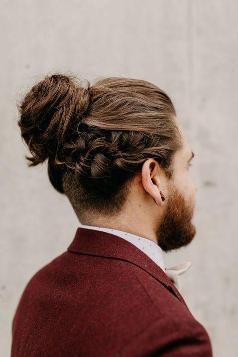 Boyfriend Template, Urban Winery, Fall Braids, Braided Man Bun, Groom Details, Man Bun Hairstyles, Wedding Braids, Gorgeous Guys, Men's Long Hairstyles